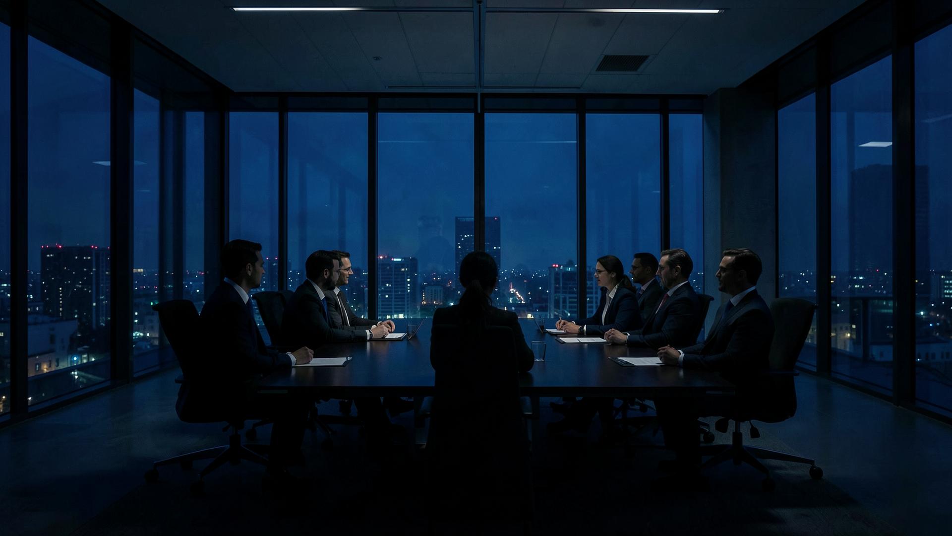 Board meeting in a modern boardroom
